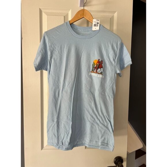 Mens Eternal Rodeo T-Shirt Small S RF Brands Light Blue Skeleton Cowboy Graphic - Picture 1 of 5
